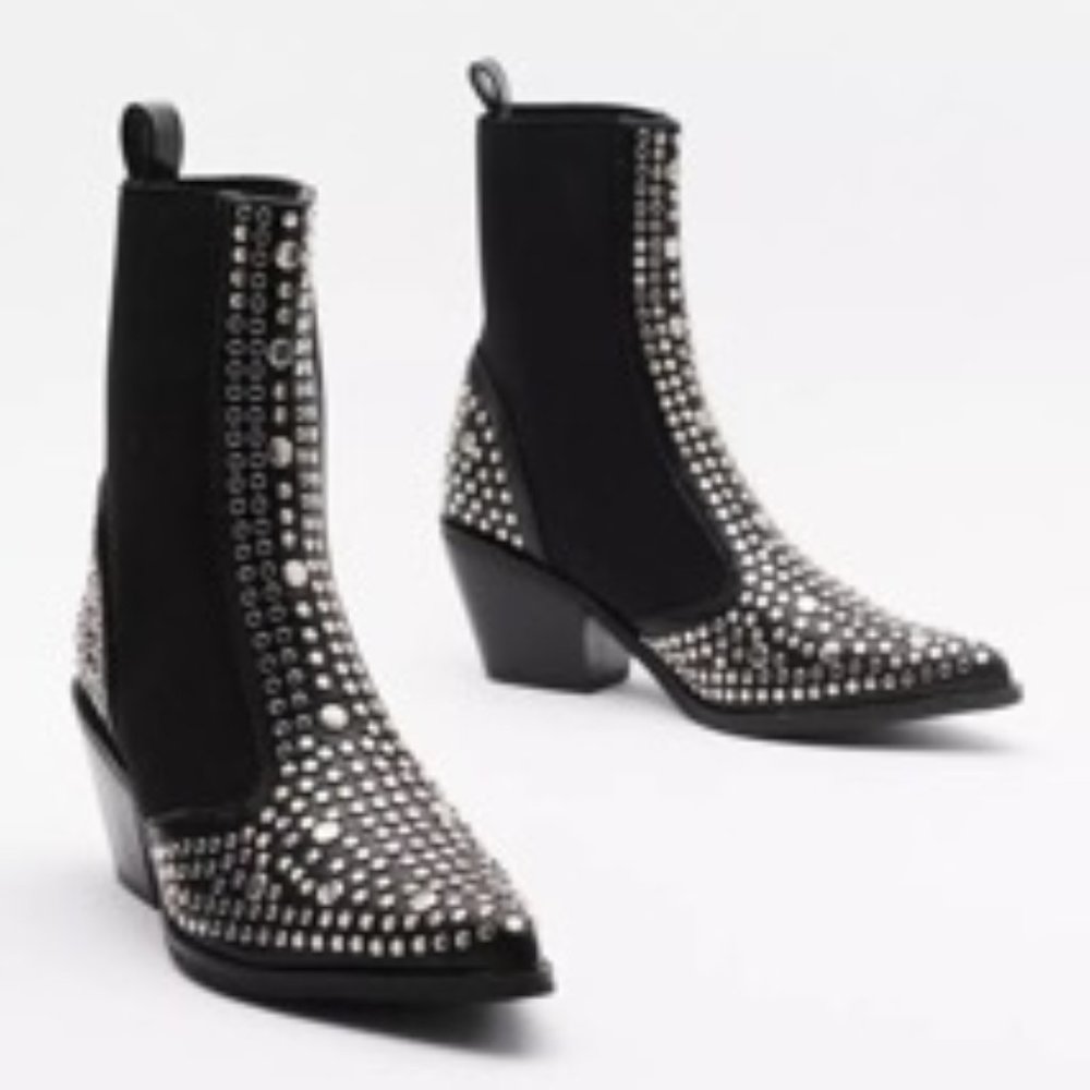 Western Studded Chelsea Boots